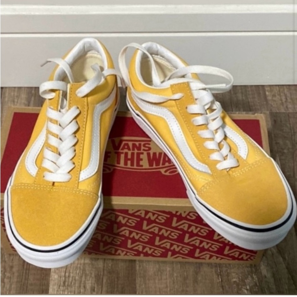 Vans Bold Yellow and White Lace-Up Sneakers
